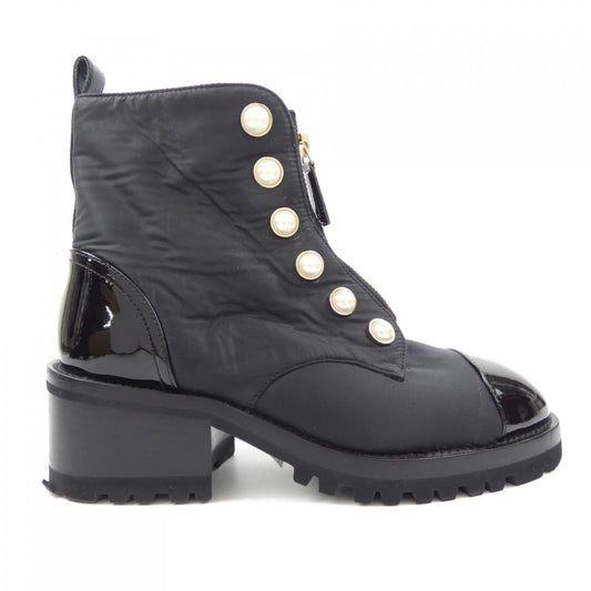 Chanel G45183B13923 Fabric Patent Calfskin Imitation Pearl Boots