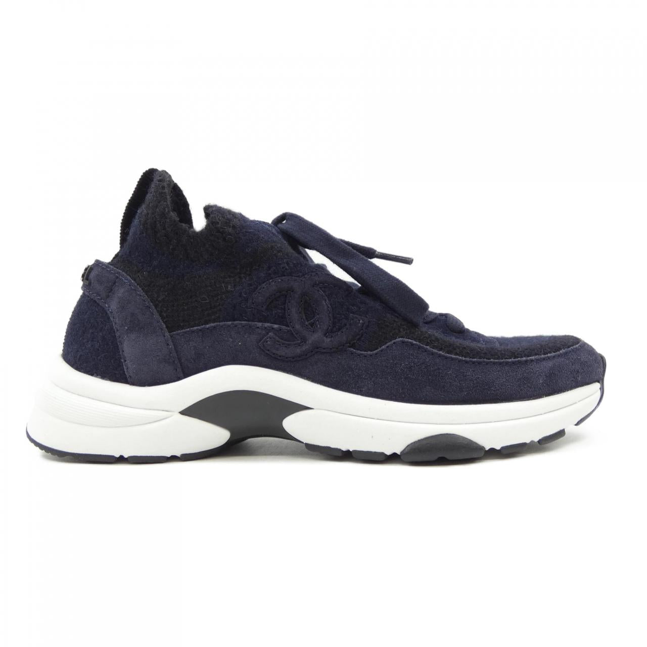 Chanel G38750B14071 Knit/Suede Calfskin Sneakers