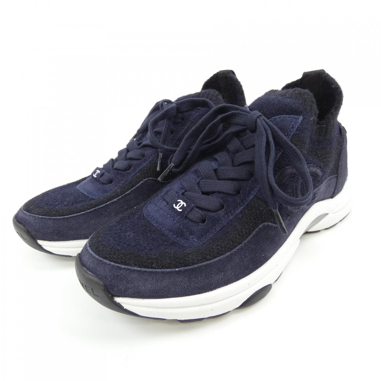 Chanel G38750B14071 Knit/Suede Calfskin Sneakers