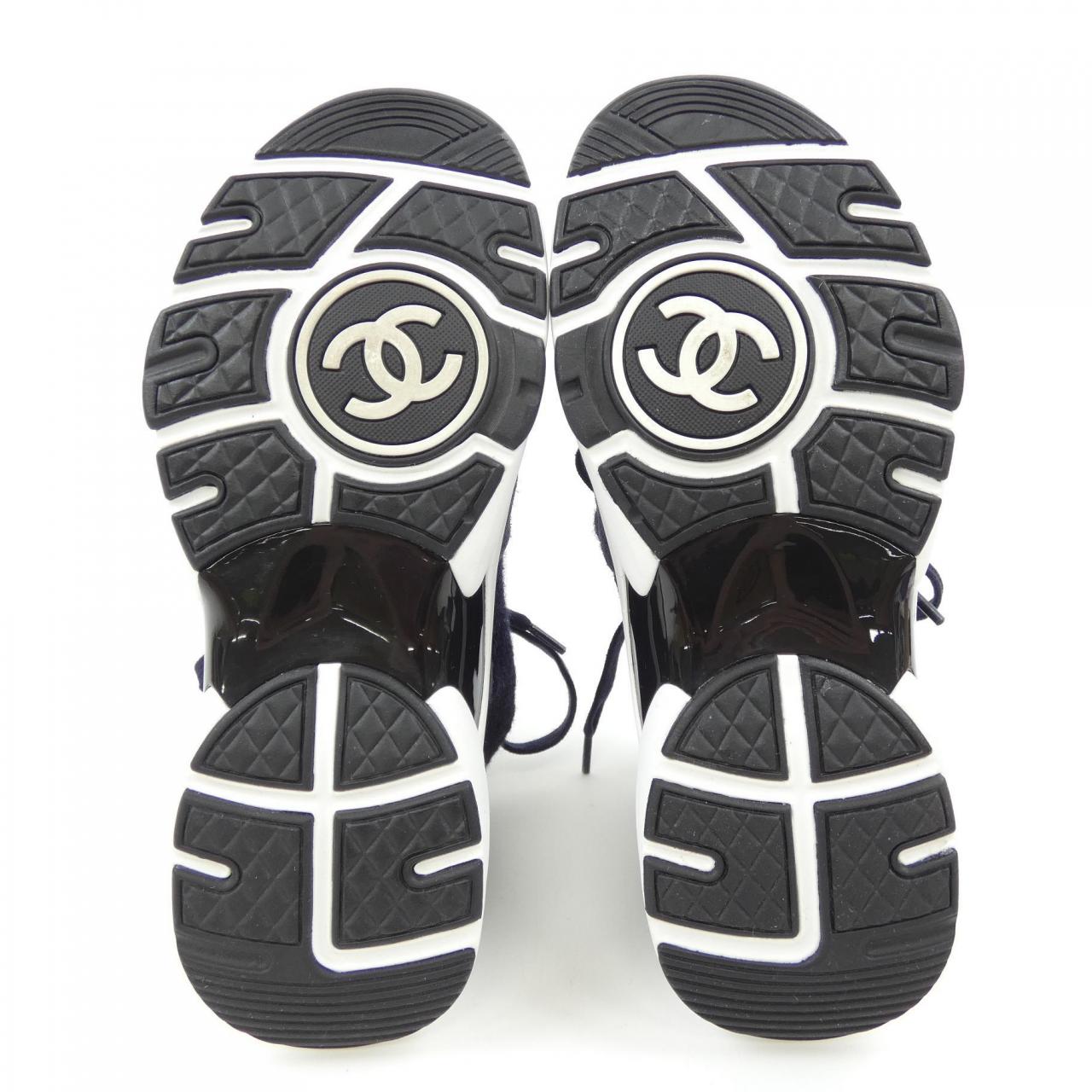 Chanel G38750B14071 Knit/Suede Calfskin Sneakers