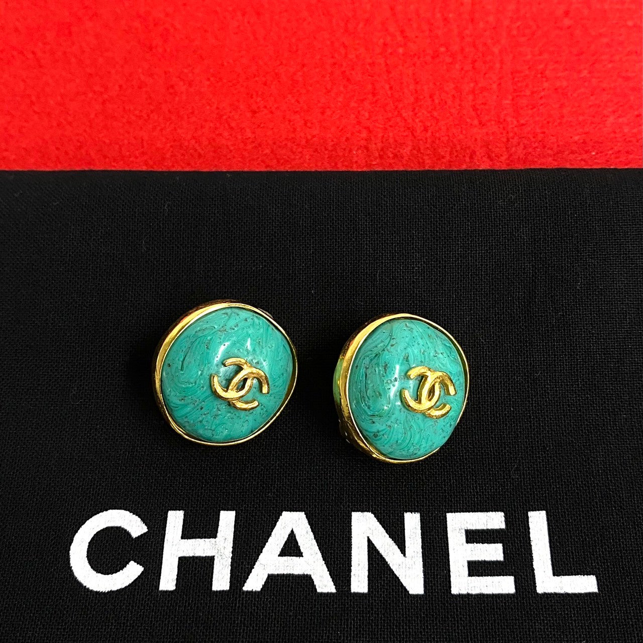 CHANEL Earring Turquoise blue