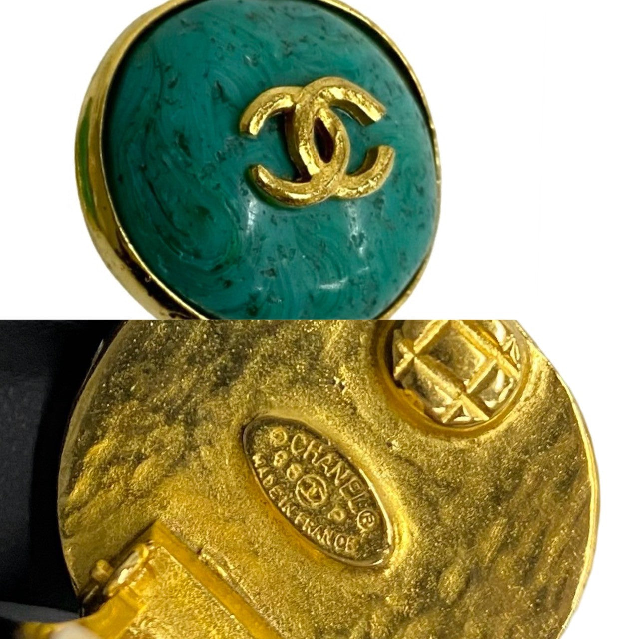 CHANEL Earring Turquoise blue