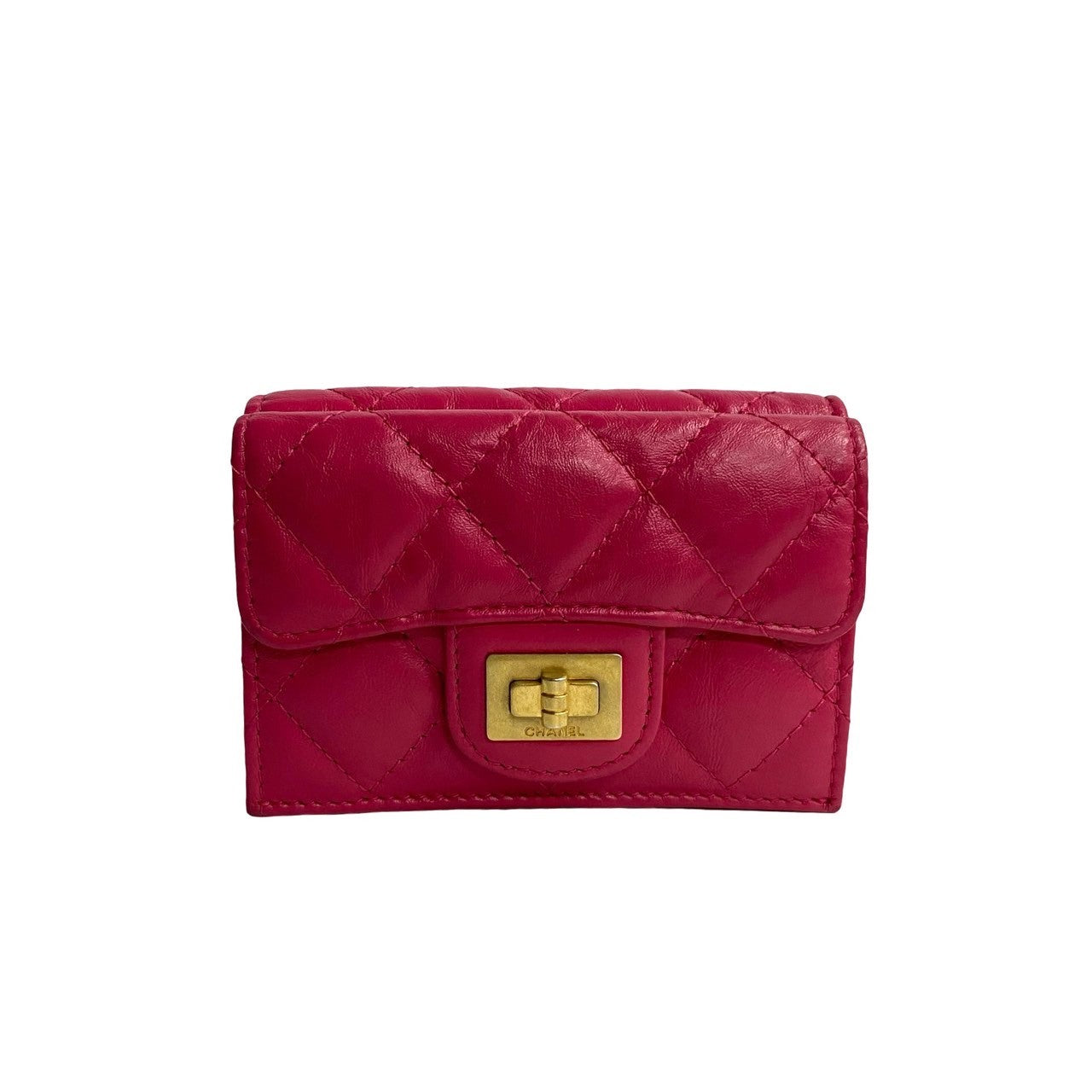 CHANEL Tri-fold wallet A70325 lambskin pink Small flap wallet 2.55