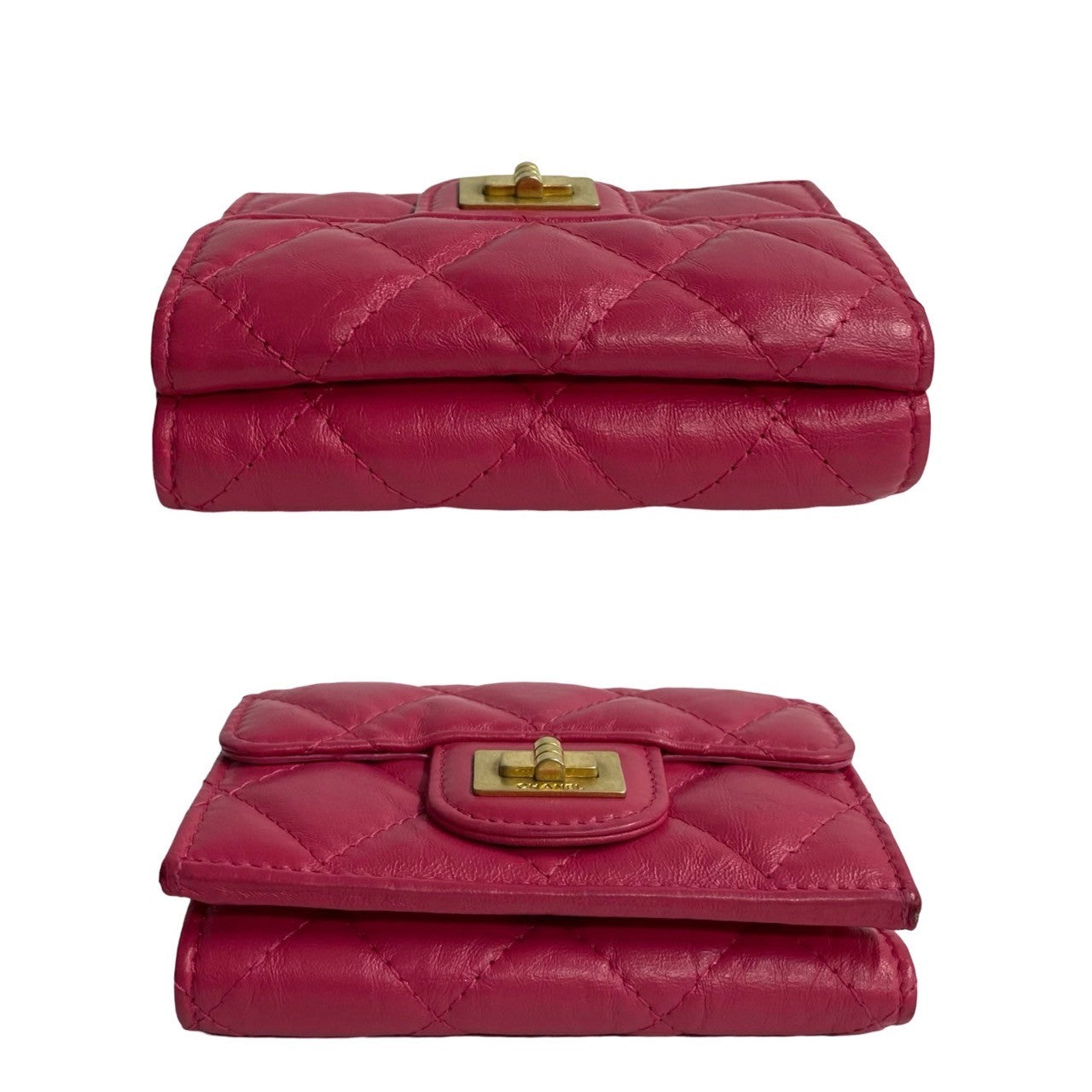 CHANEL Tri-fold wallet A70325 lambskin pink Small flap wallet 2.55
