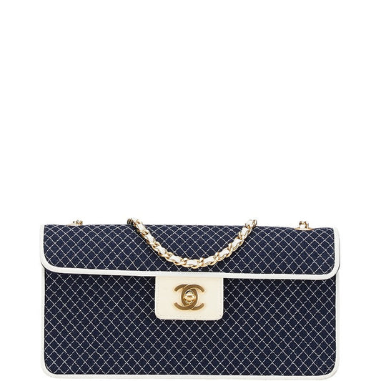 Chanel Coco Mark Quilting Canvas Patent Leather Shoulder Bag