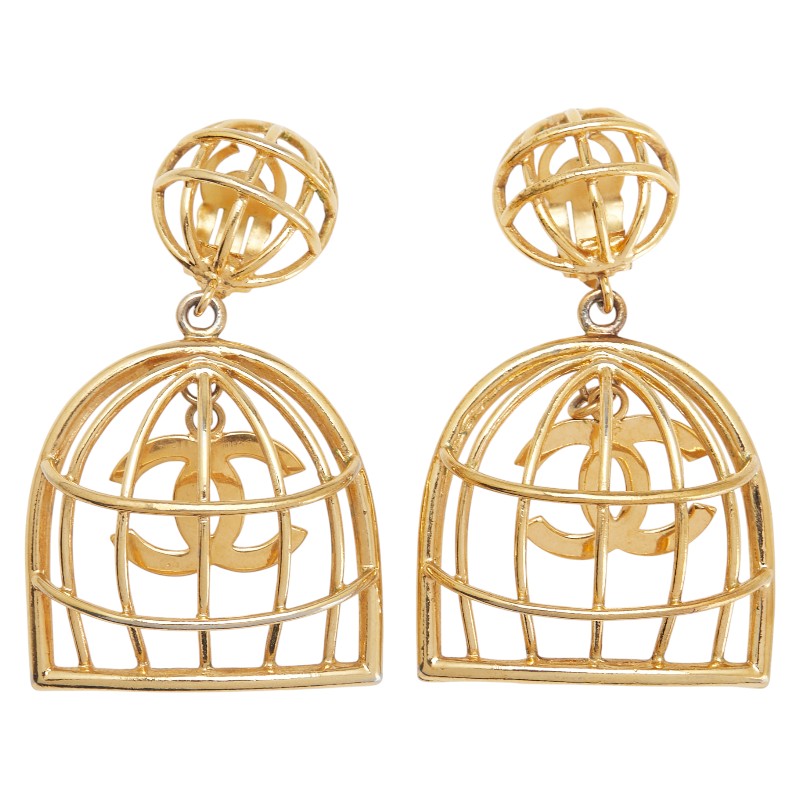 Chanel Coco Mark Birdcage Earrings