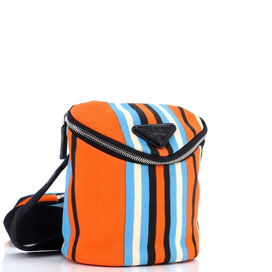 Zipped Triangle Crossbody Bag Printed Canvas