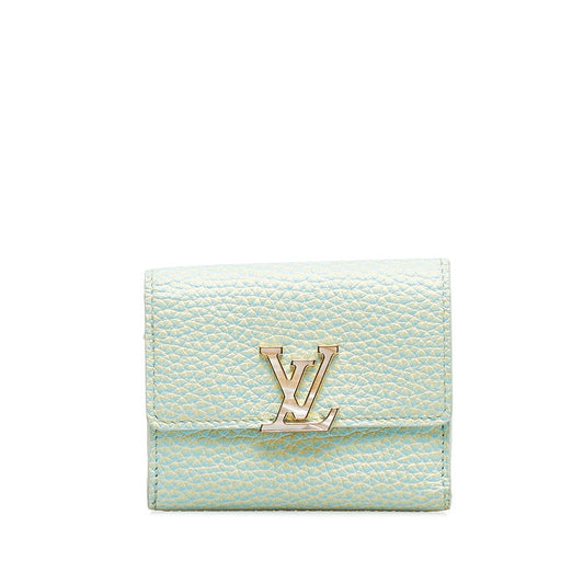 Louis Vuitton Portfolio Capsine XS Summer Star Dust Double Folded Wallet Compact Wallet M81528 Green Leather  Louis Vuitton