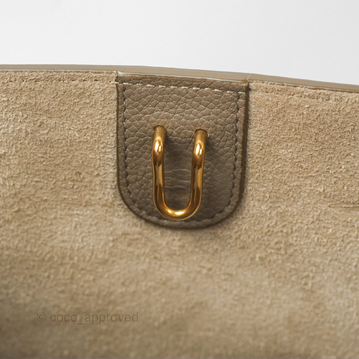 Celine Small Sangle Bucket Bag Taupe Grained Calfskin Gold Hardware