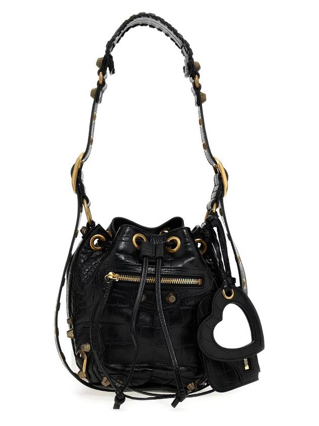 Luxury Balenciaga  Le Cagole XS Leather Bucket Bag Black