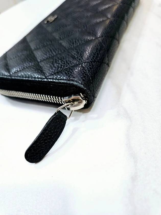Classic caviar long wallet silver zipper 22nd unit A50097 Chanel