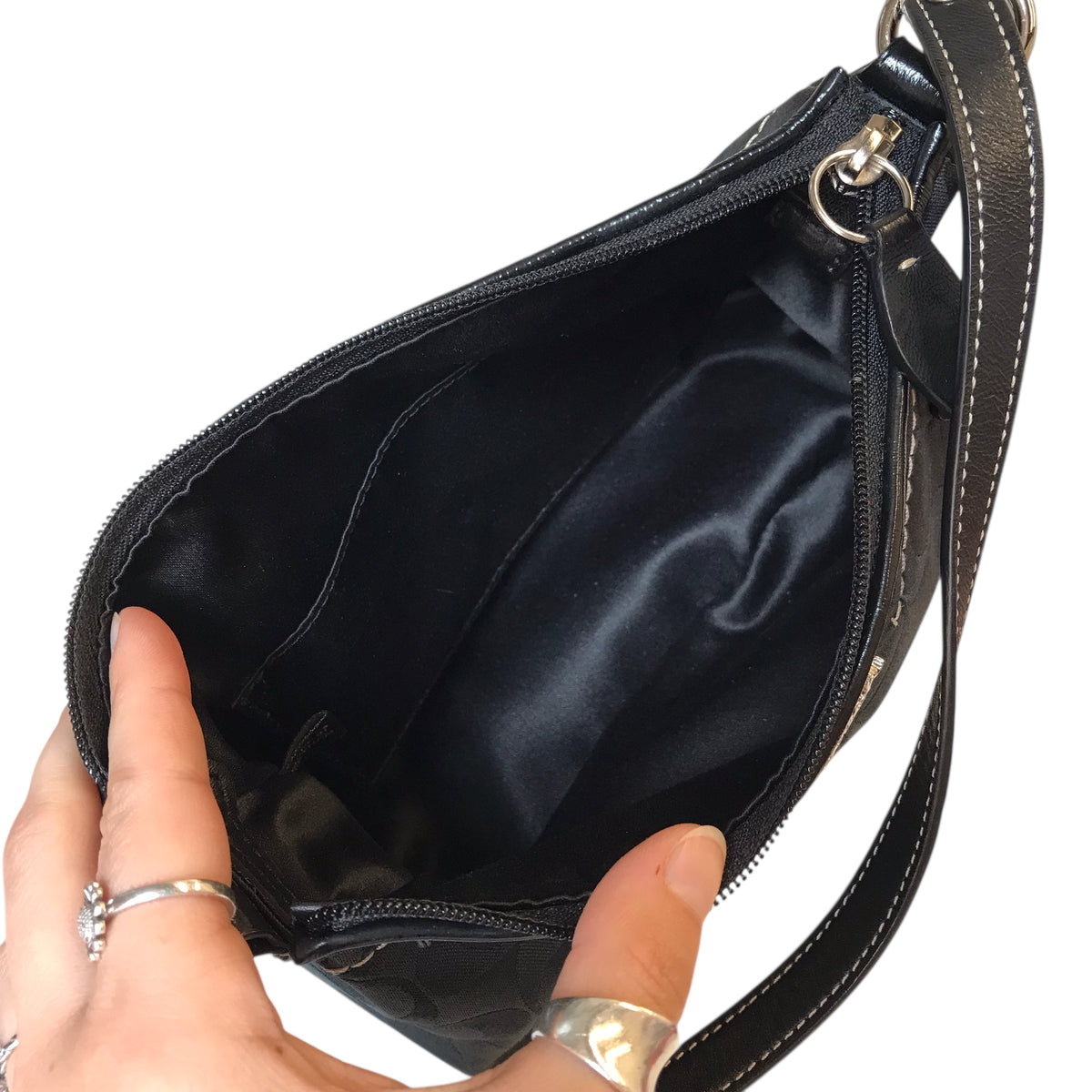 Handbag Designer By Coach In Black, Size:Small