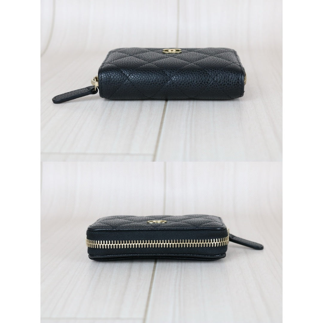 Very Good ( Rank A) ｜CHANEL Caviar Skin Leather Calf  Wallet Black Made In 2018 Year｜X25050603