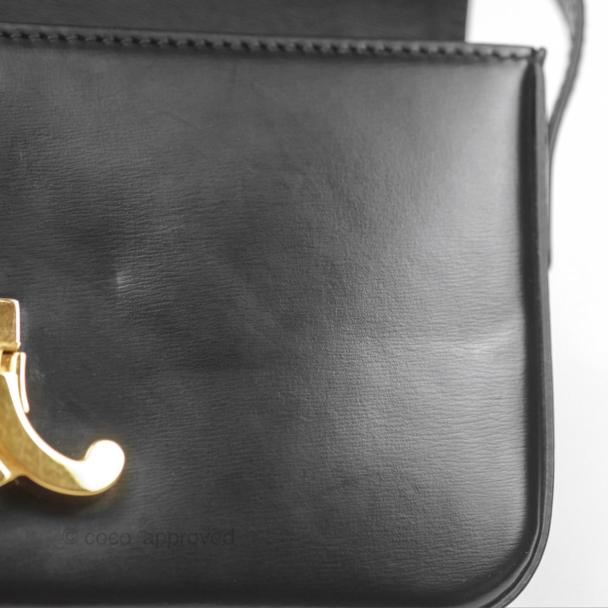Celine Triomphe Shoulder Bag Black Calfskin