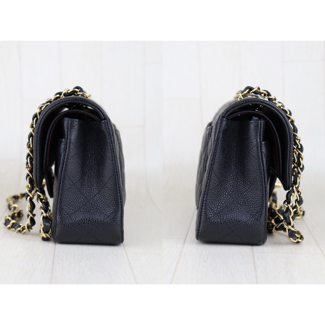 Excellent（Rank SA）｜CHANEL Caviar Skin Matrasse Double Flap 23 Shoulder Bag Black Made In 2019-2020 Year｜S25032102