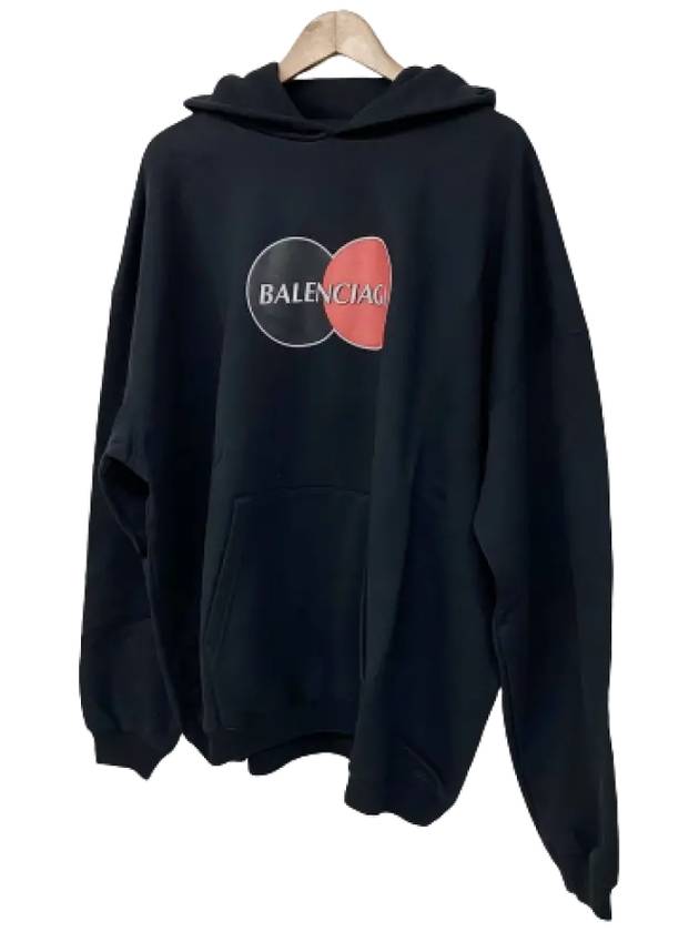 Luxury Balenciaga  Logo Print Over Fit Hoodie Black