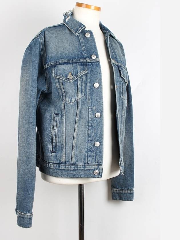 Luxury Balenciaga  wave logo denim jacket 46