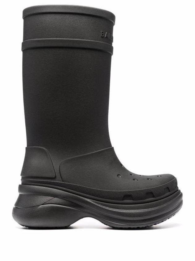 Luxury Balenciaga  Crocs Rain Boots Black