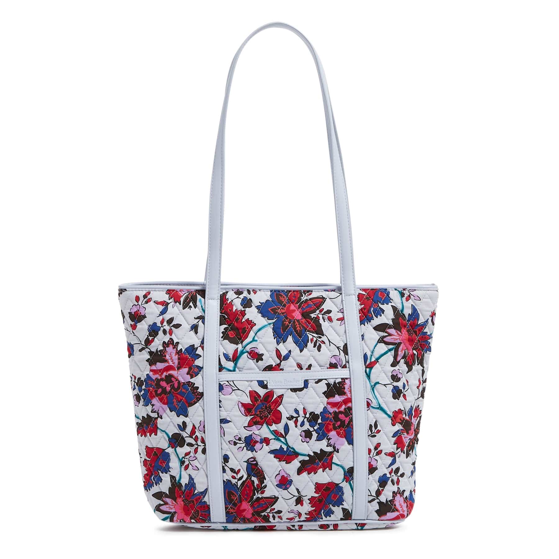 Small Trimmed Vera Tote Bag-Vineyard Floral-Image 1-Vera Bradley