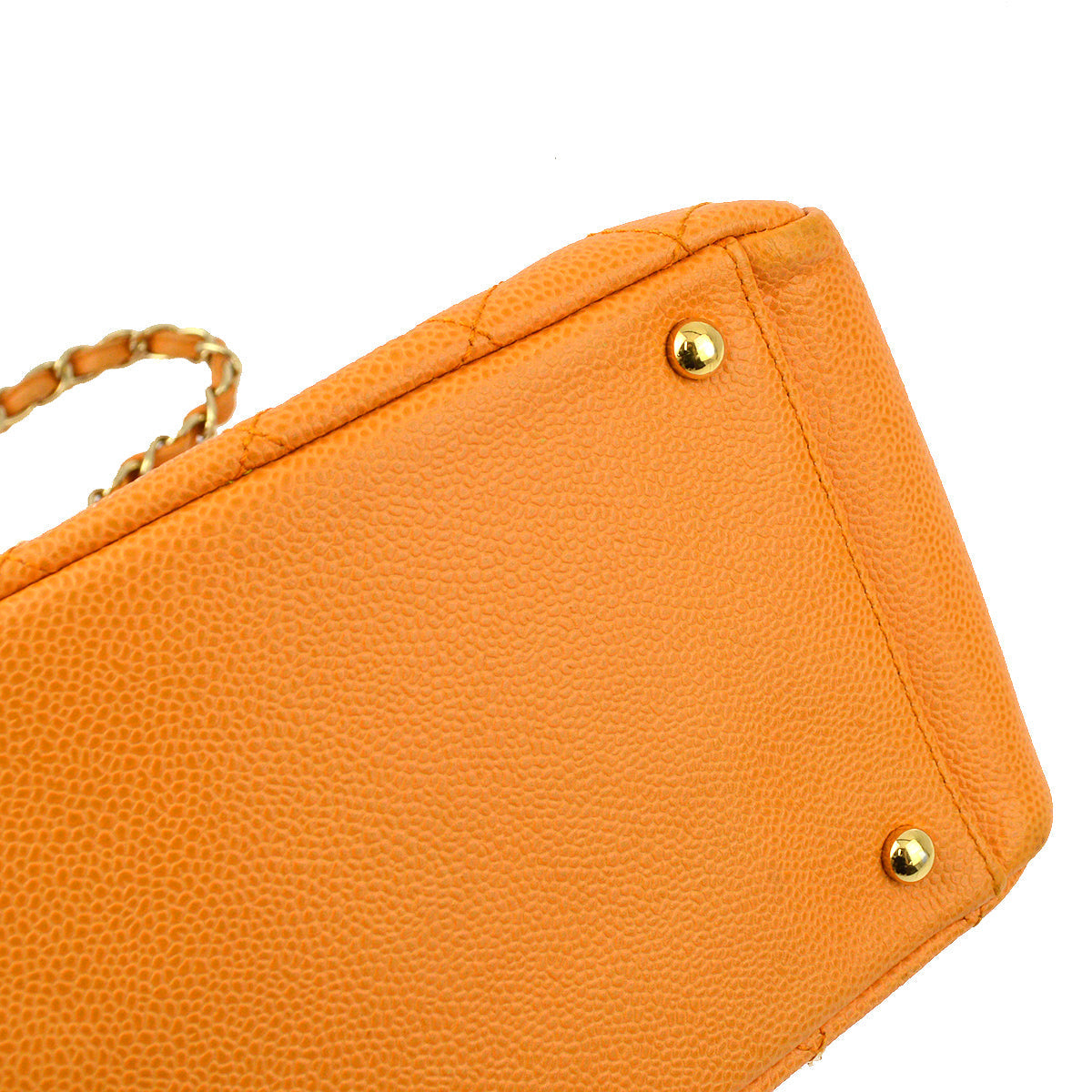 Chanel Orange Caviar Petite Timeless Tote PTT Chain Handbag