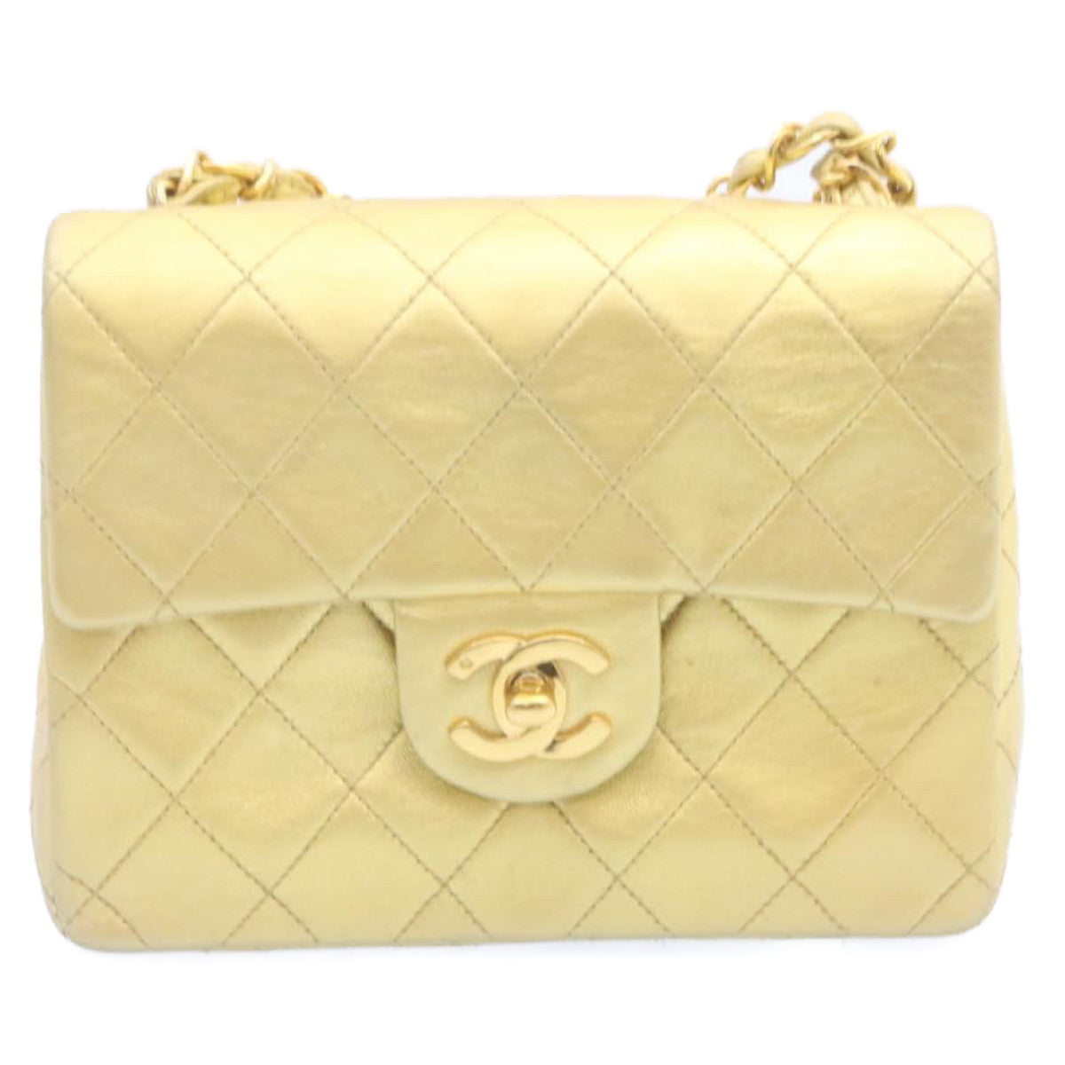 Top Quality Chanel Matelasse Chain New Shoulder Bag Leather Gold CC Auth 25305A