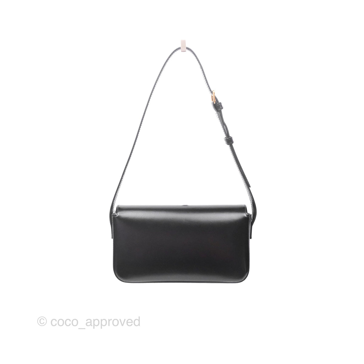 Celine Triomphe Shoulder Bag Black Calfskin