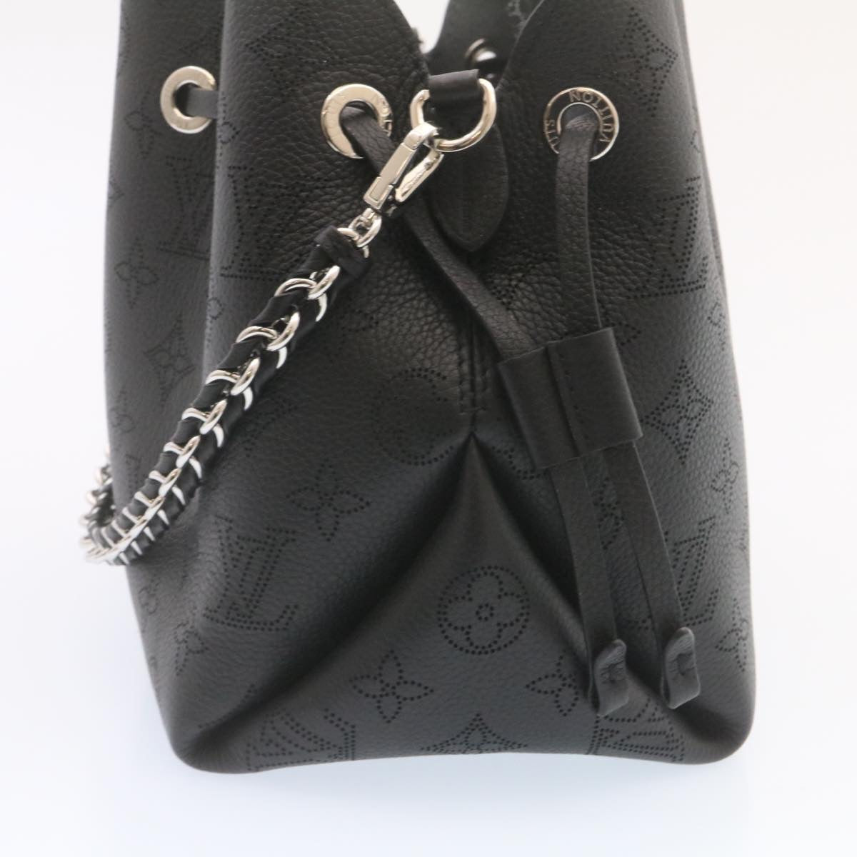 LOUIS VUITTON Monogram Mahina Bella Shoulder Bag Black M57070 LV  25402A