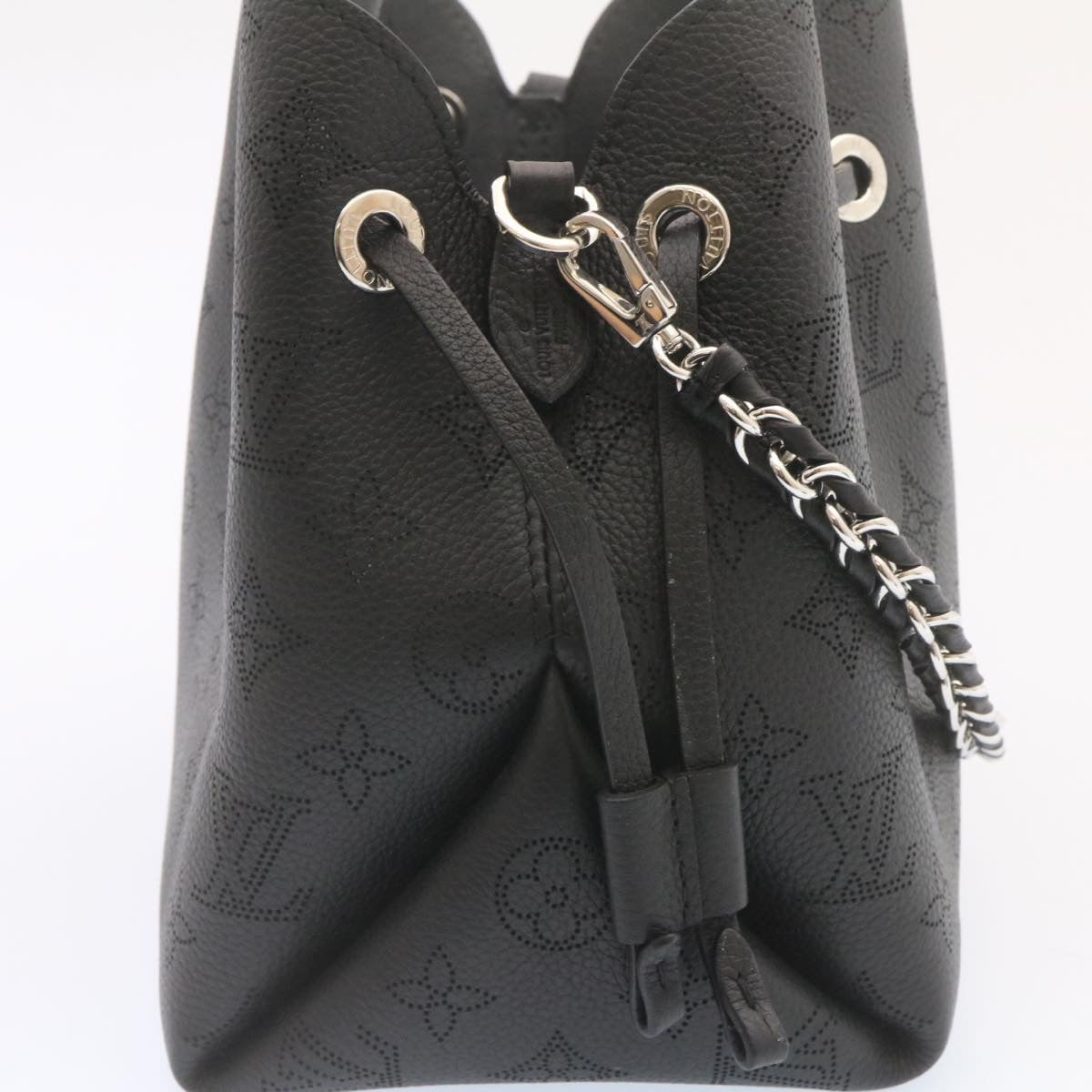 LOUIS VUITTON Monogram Mahina Bella Shoulder Bag Black M57070 LV  25402A
