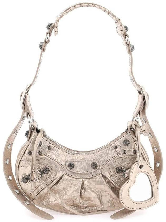 Luxury Balenciaga  Metallic Le Cagol XS Lambskin Shoulder Bag Metallic Beige