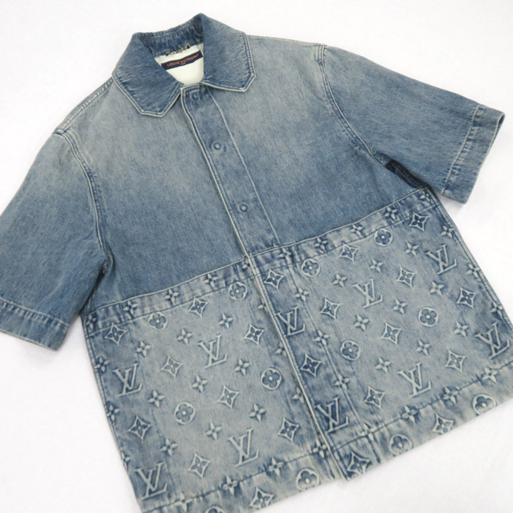 Louis Vuitton Short Sleeve Denim Workwear Monogram  y 1ABLDF XS Size  Clothes Apparel Fashion Fine s