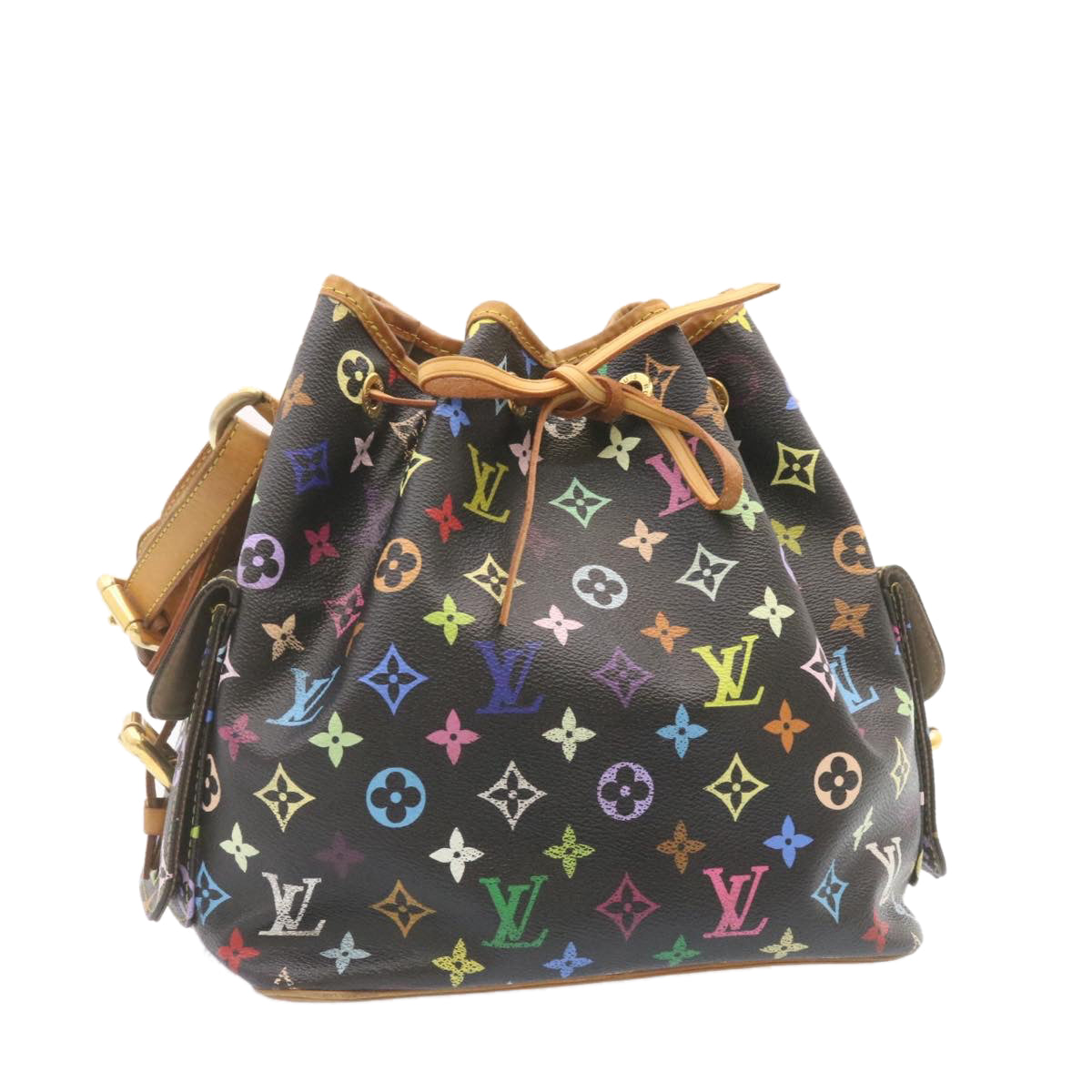 LOUIS VUITTON Monogram Multicolor Noe Shoulder Bag Black M42230 LV  25728A