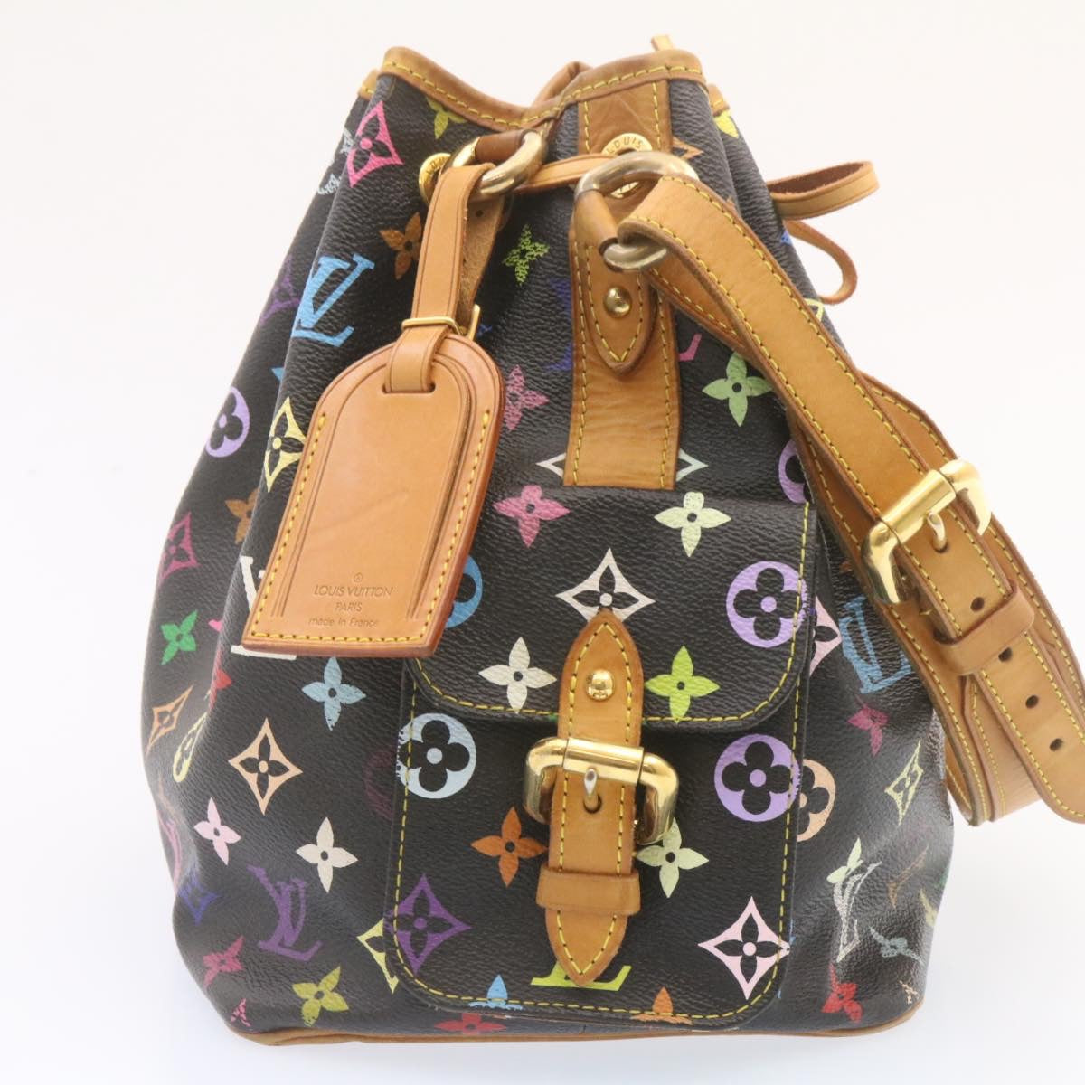 LOUIS VUITTON Monogram Multicolor Noe Shoulder Bag Black M42230 LV  25728A