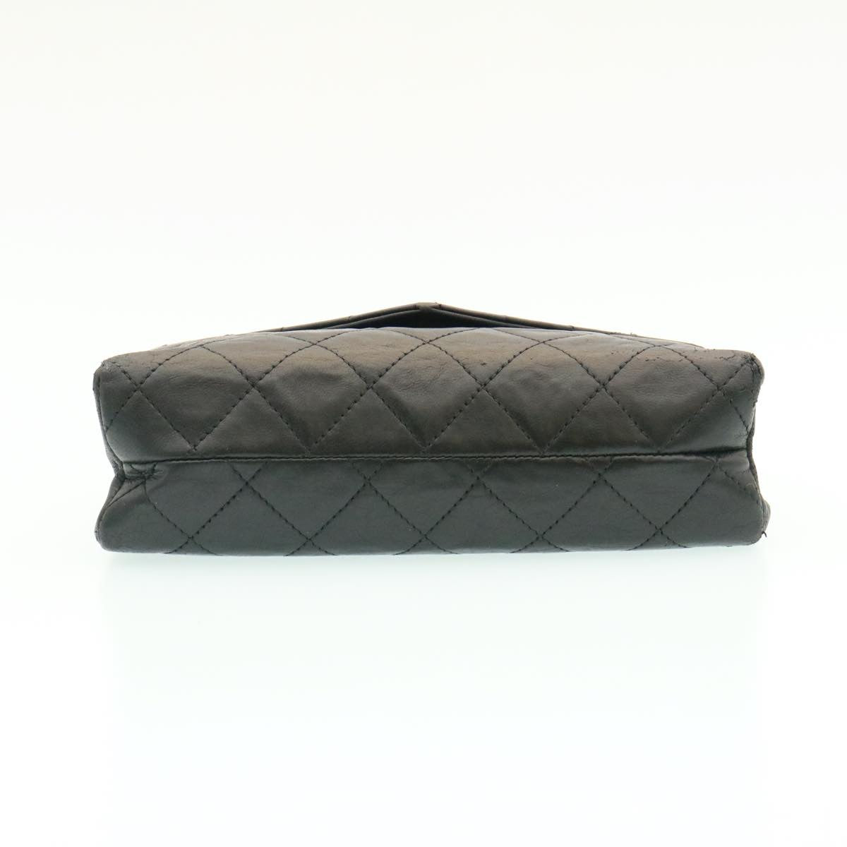 Top Quality Chanel Lamb Skin Matelasse Chain Shoulder Bag Black CC Auth 25810A