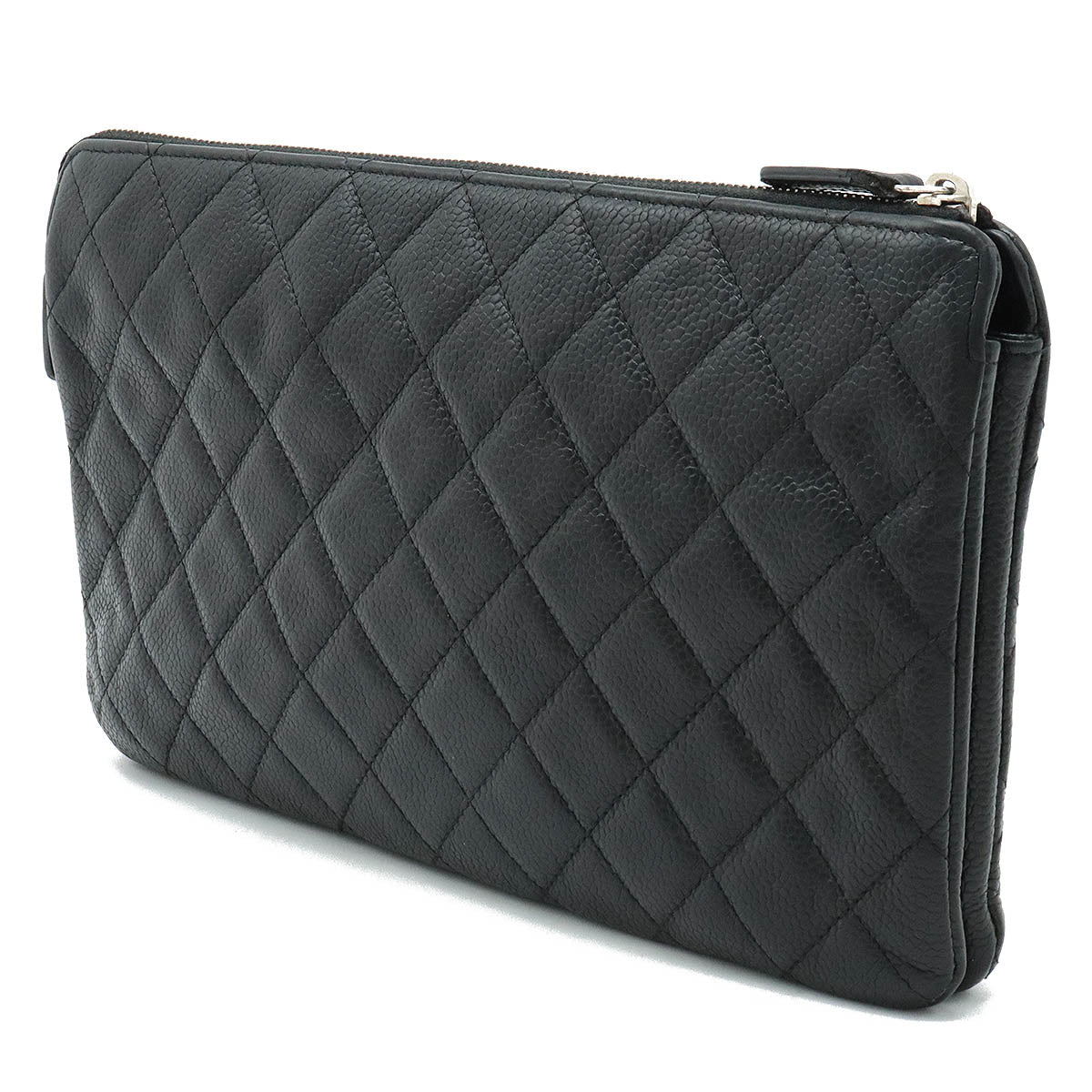 Chanel Chanel Cocomark Mattress Cracksack Second Bag Multiport Caviar S Leather Black Black Blumin