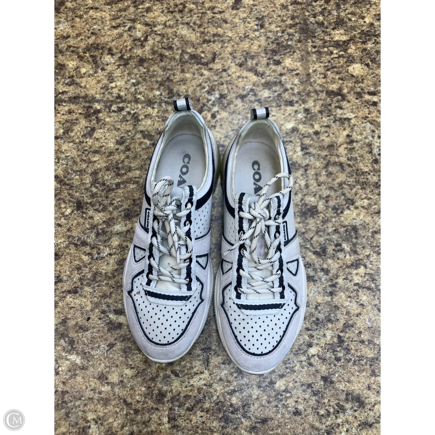 Shoes Designer By Coach In Blue & White, Size: 6.5