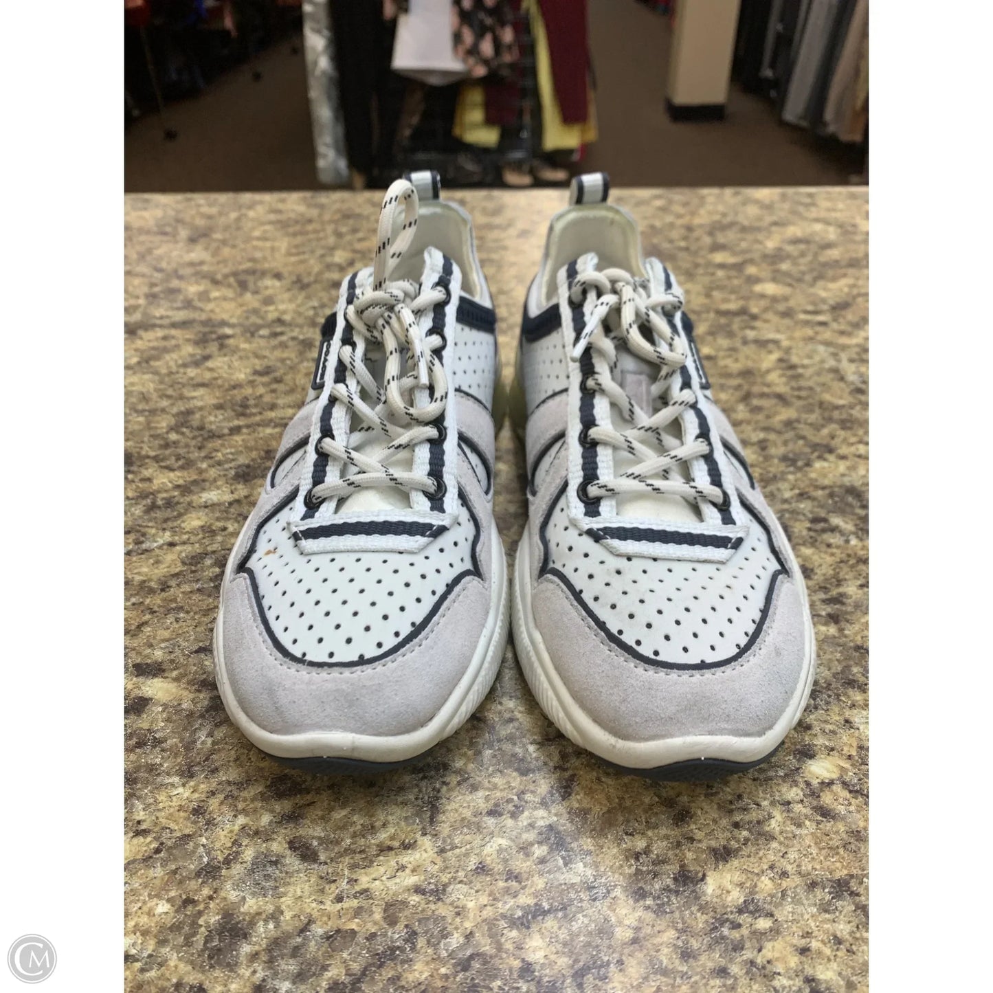 Shoes Designer By Coach In Blue & White, Size: 6.5