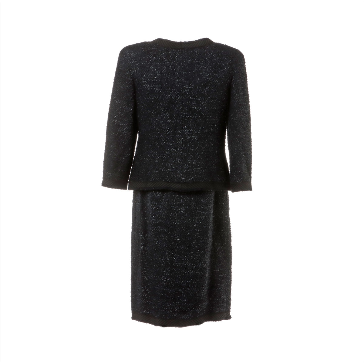 Chanel Coconut Button P36 Wool x Nylon Setup 36/38  Black Twid
