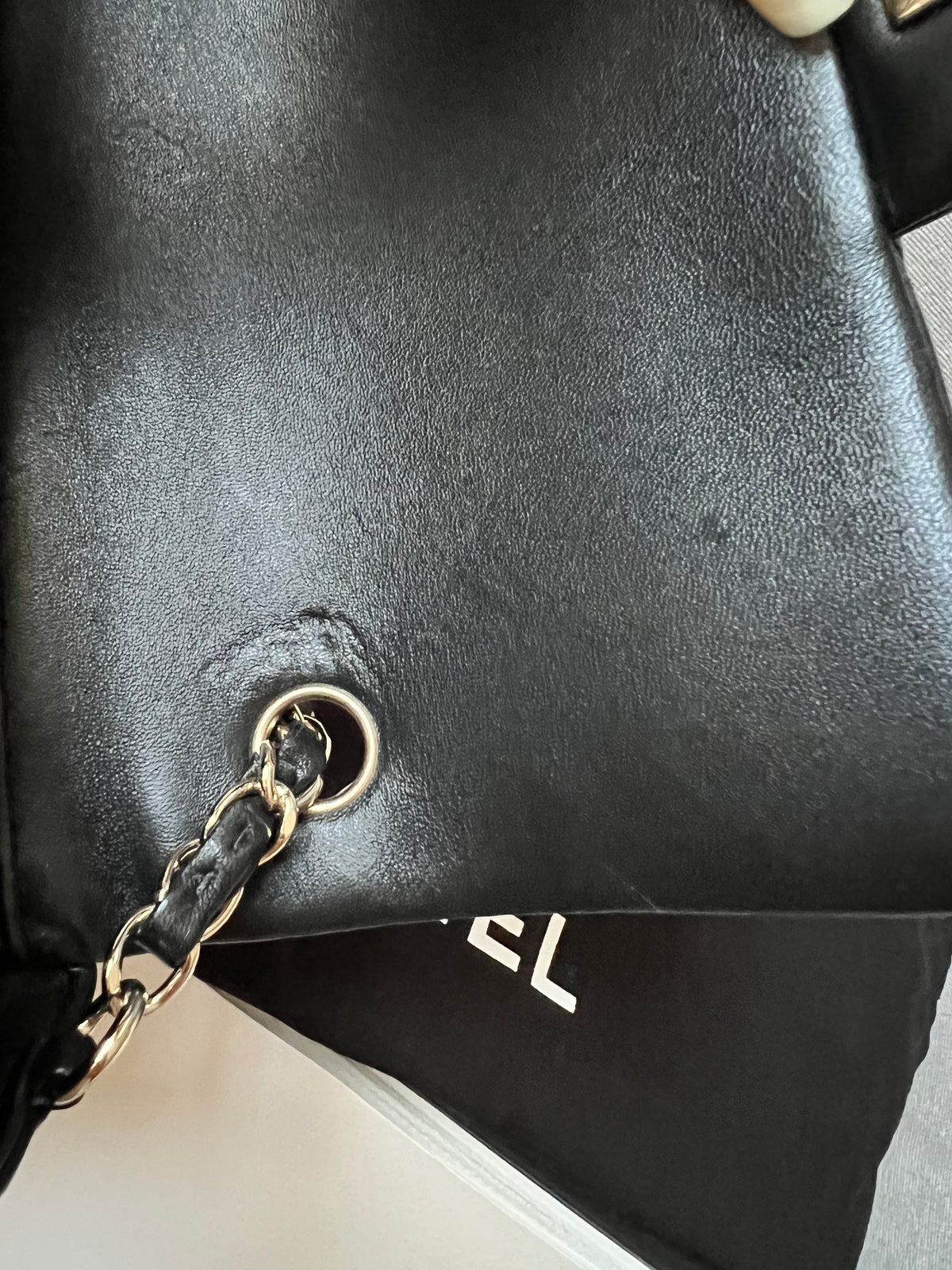 Chanel Mini Rectangular Classic Flap in Black Lambskin