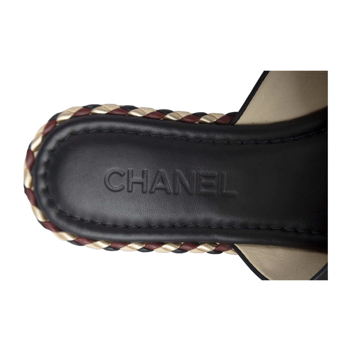 Chanel Lambskin Braided Mule Sandals  - '10s