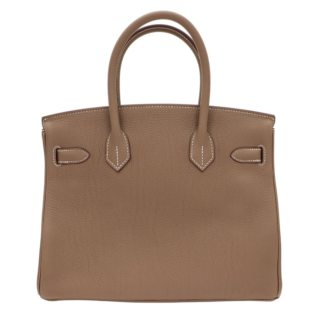 Hermès 30cm Birkin Etoupe Togo Leather Palladium Hardware
