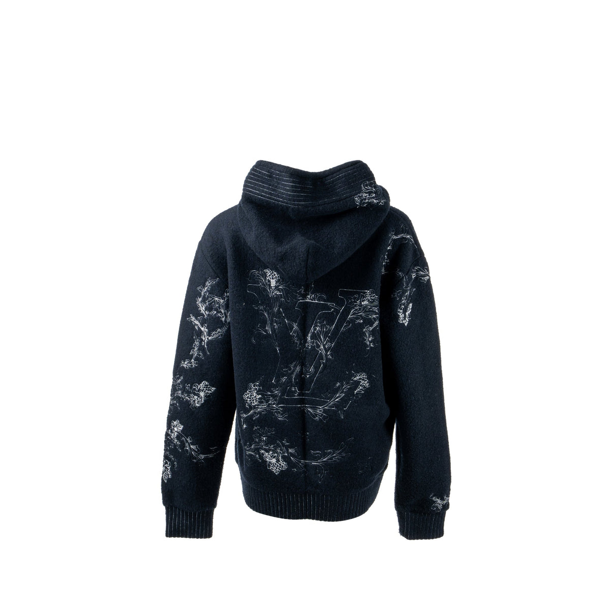 Louis Vuitton size M 2020-21FW printed zip hoodie dark blue