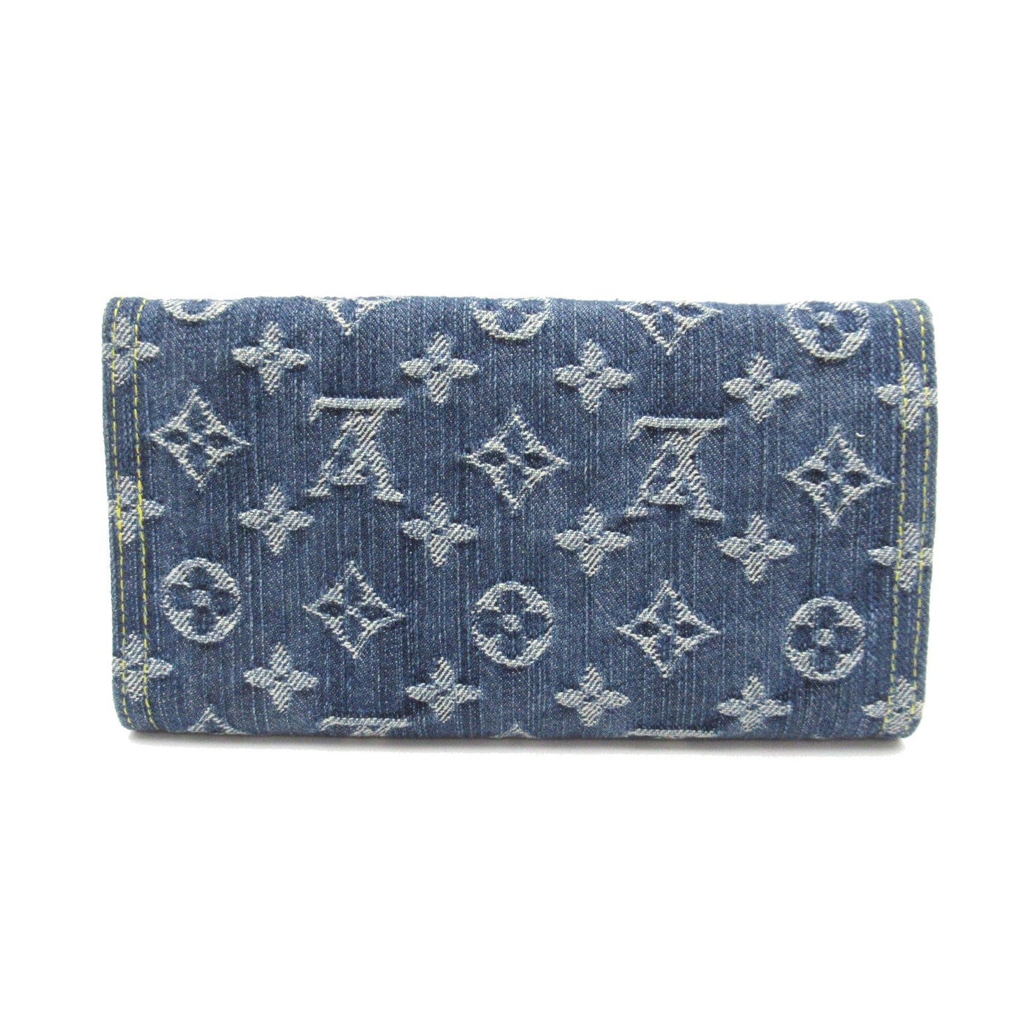 Louis Vuitton Portefolio America Double Fable Wallet Denim Monogram Denim   Blue M95511