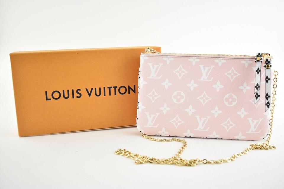 Louis Vuitton Pochette Giant Monogram Double Zip Red and Pink Coated Canvas Crossbody Bag