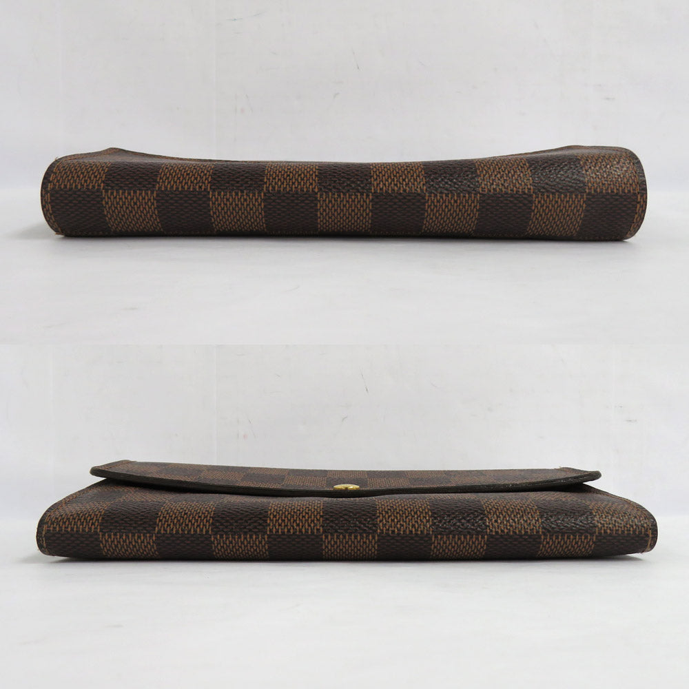 Louis Vuitton Portefolio Sarah N61734 Damie Evene Flap Long Wallet Brown  Style Leather  Mens