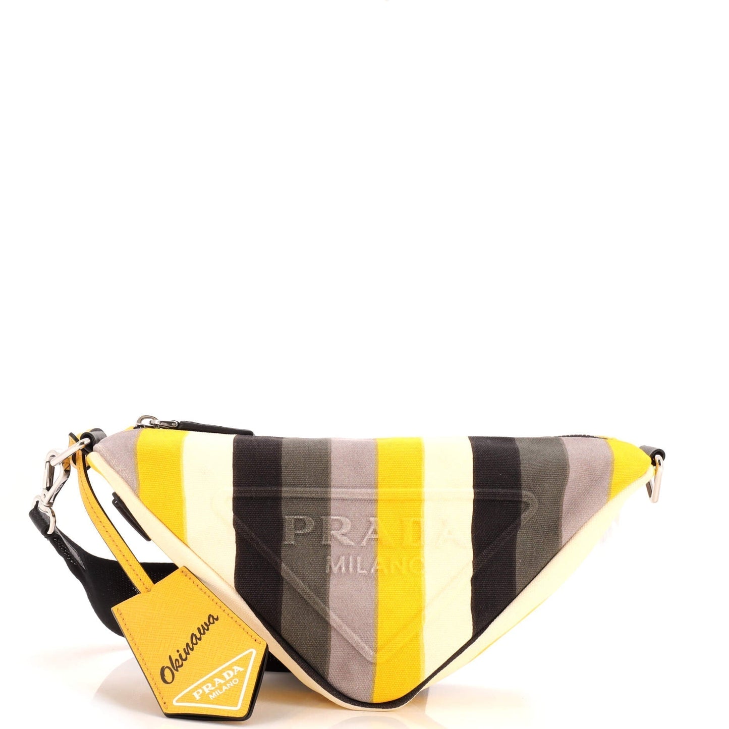 Triangle Logo Zip Crossbody Bag Printed Canvas Small