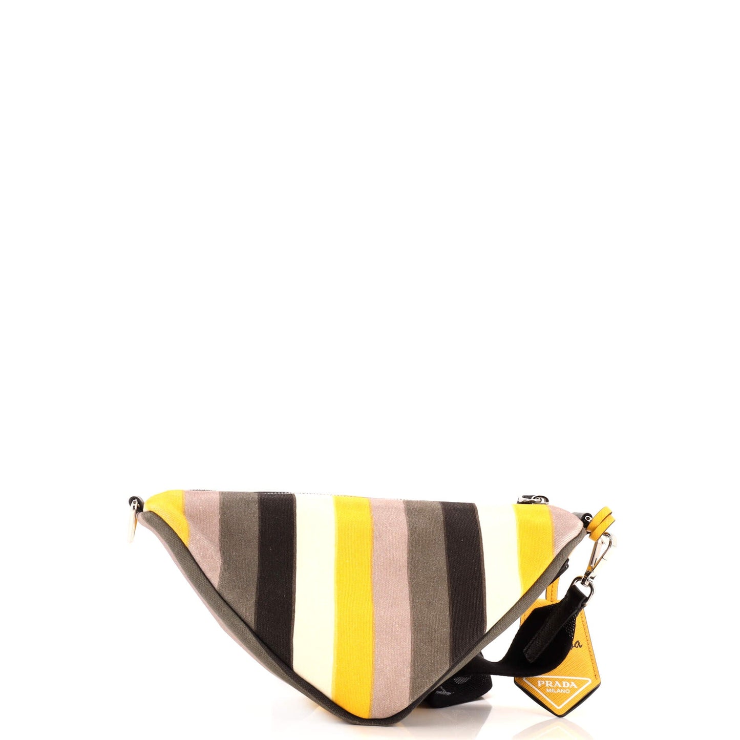 Triangle Logo Zip Crossbody Bag Printed Canvas Small
