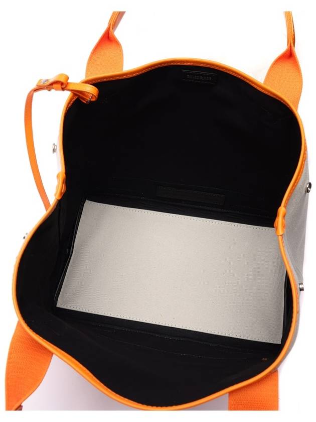 Luxury Balenciaga  Cabas Logo Canvas Small Tote Bag Dark Orange
