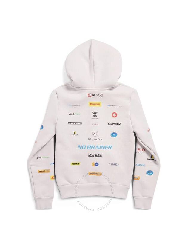 Luxury Balenciaga  Business English Zip-Up Hoodie Offwhite