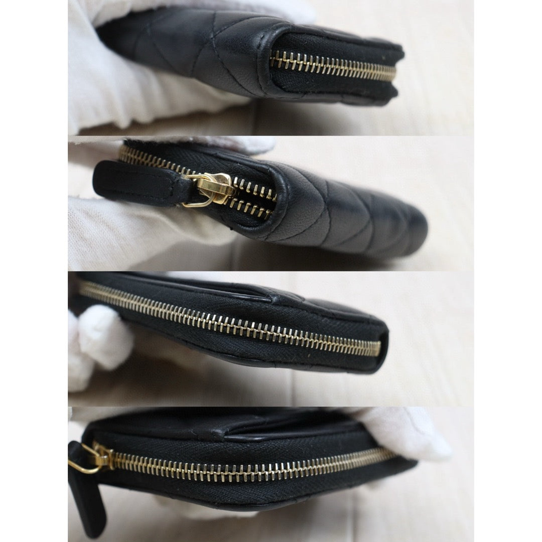 Good ( Rank AB)｜CHANEL Lambskin Card Holder Black Made In 2022 - 2023 Year｜25032705