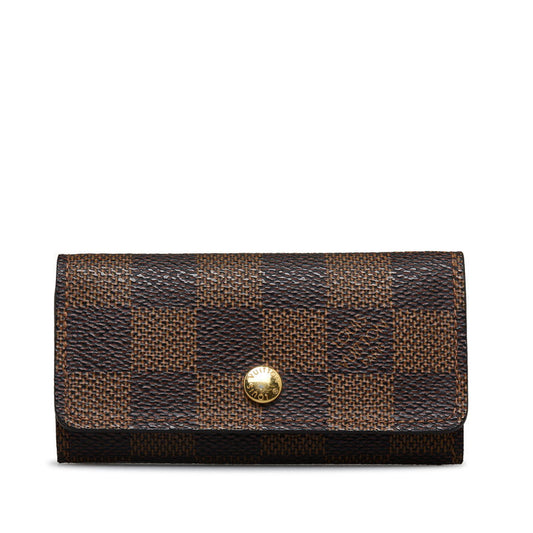 Louis Vuitton Damiere Multicle 4 Keycase N62631 Brown PVC Leather  Louis Vuitton